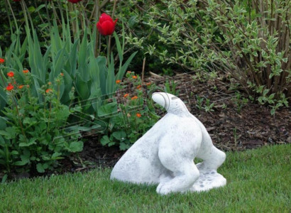 Garden Decoration Dog Patio Stone White Figures Decorative Statue Figure